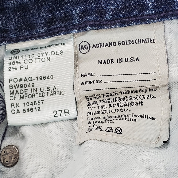 Anthro AG Adriano Goldschmied Cigarette Jeans Size 27 - Picture 12 of 12